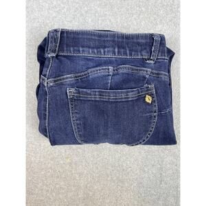 Democracy Jeans Women's 16‎ Blue High Rise Taper Leg Decorated Button 36x25